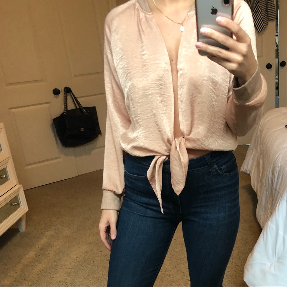 open front silk cardigan